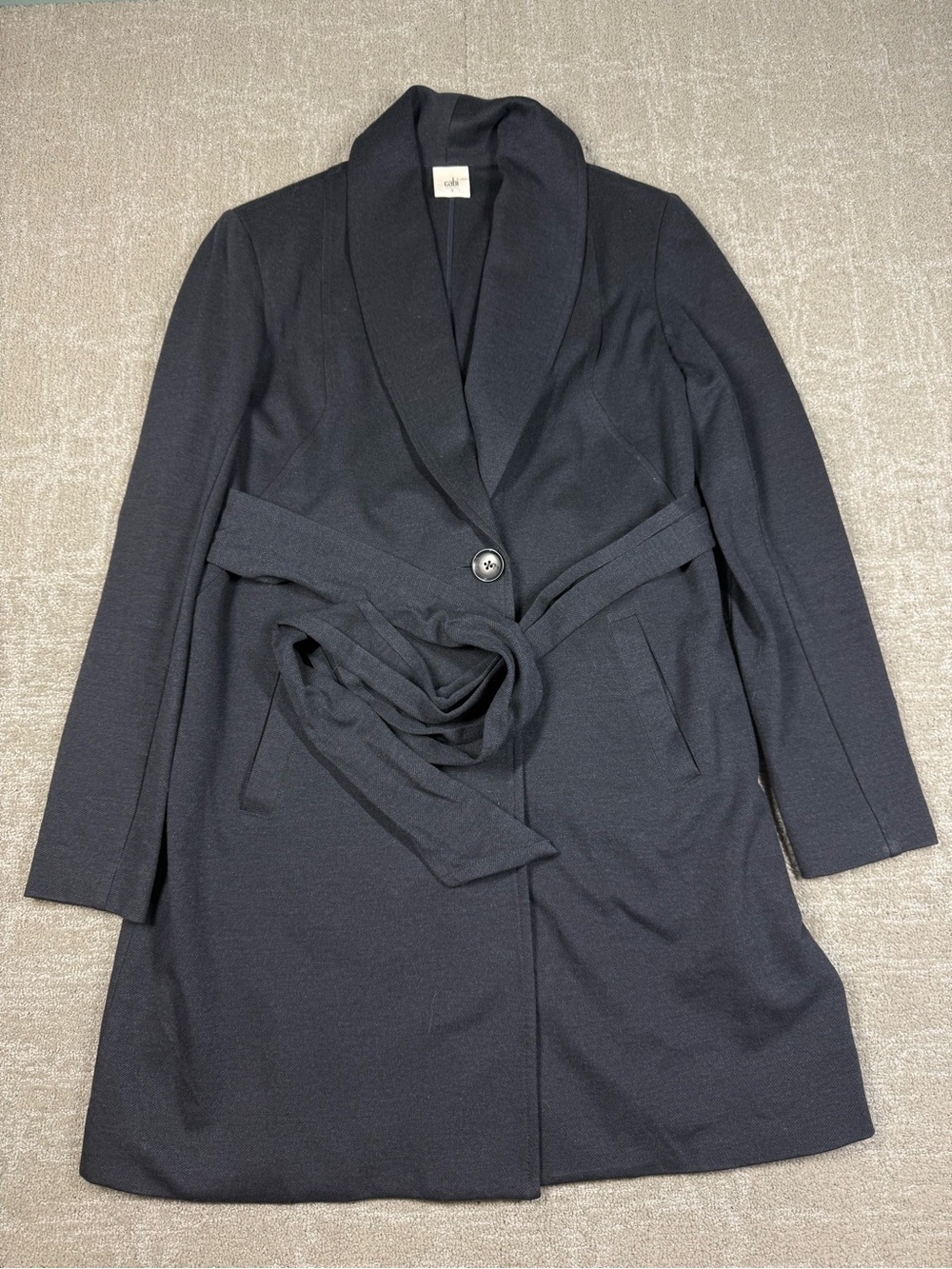 Cabi Harbor Knit Longline Belted Blazer Jacket Women Size Small